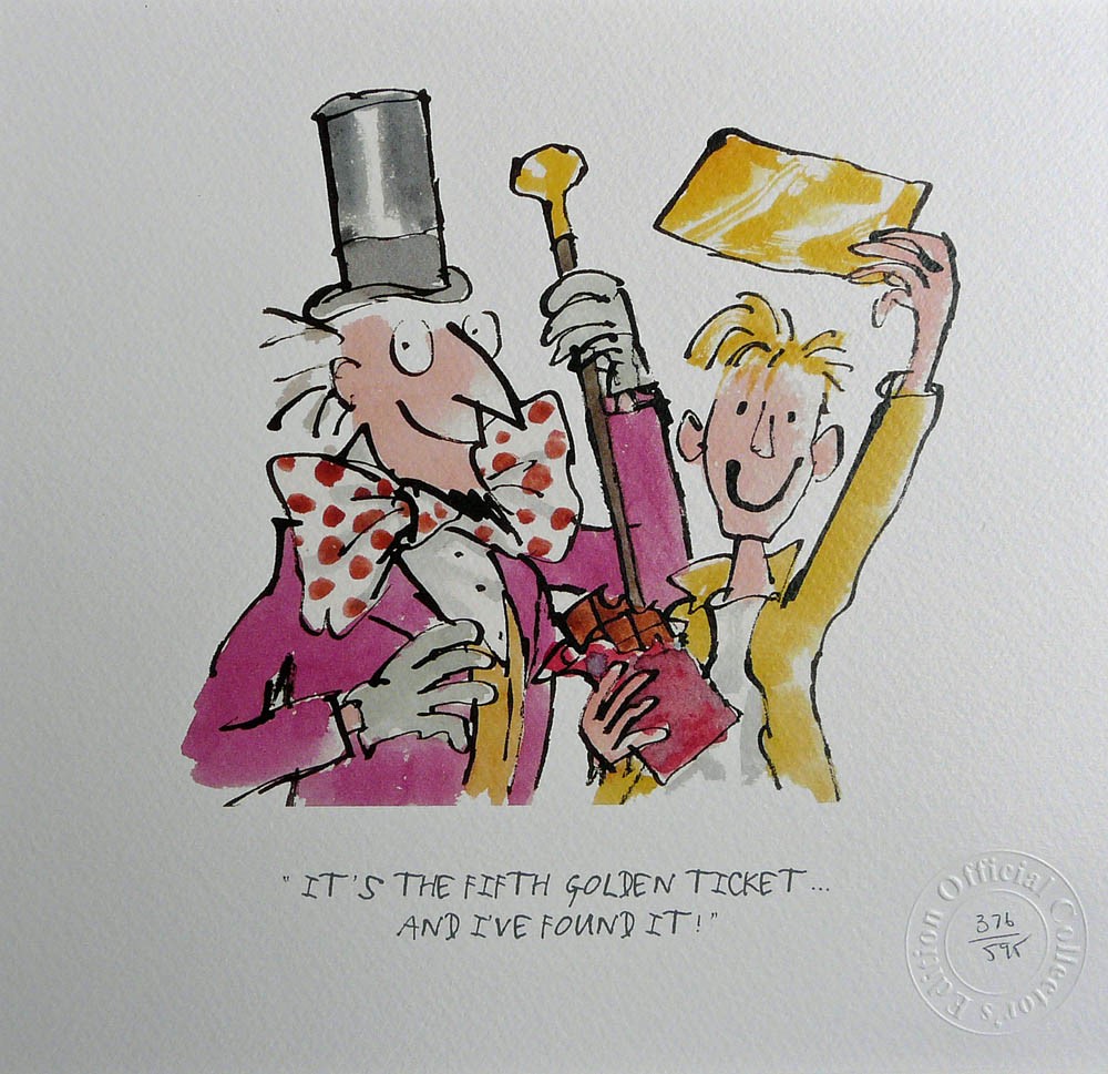 It's the fifth golden ticket Quentin Blake