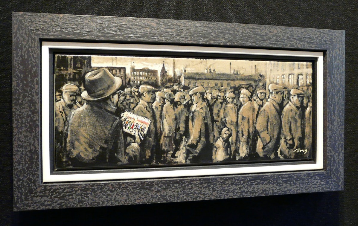 Lowry Sketching a Crowd James Milroy